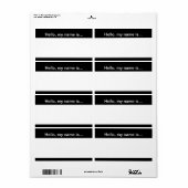 白黒の名企業の前タグ – ラベル (フルシート)