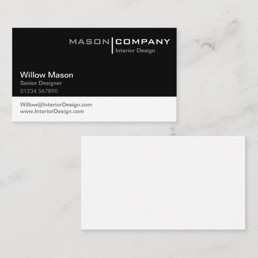 白黒の名刺企業のを印刷 名刺 (正面/裏面)