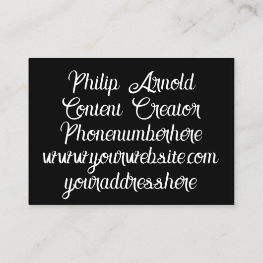 白黒の名刺 名刺 (裏面)