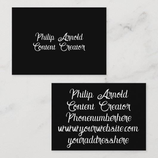 白黒の名刺 名刺 (正面/裏面)