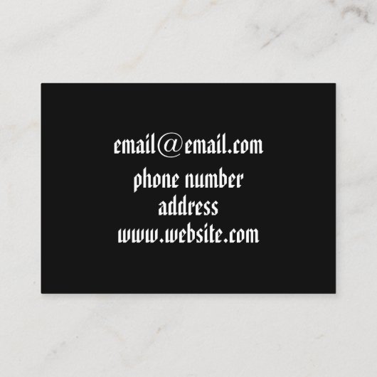 白黒の名刺 名刺 (裏面)