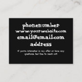 白黒の名刺 名刺 (裏面)