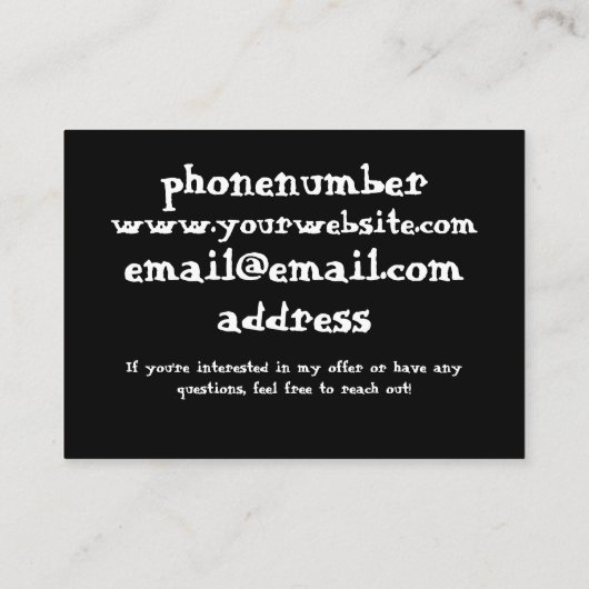 白黒の名刺 名刺 (裏面)