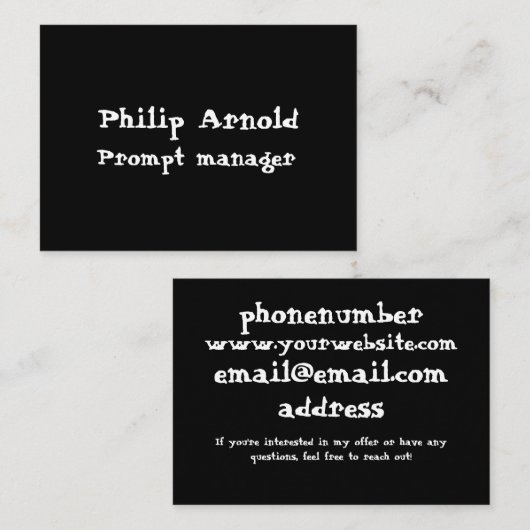 白黒の名刺 名刺 (正面/裏面)