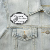 白黒の名前きらきら光るタグ 名札 (インサイチュ)