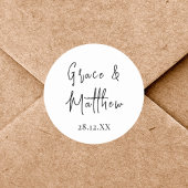 白黒の名前パーソナライズされた結婚式の引き出物 ラウンドシール