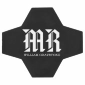 白黒の名前モノグラムMR. サッカーボール (フラット)