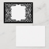 白黒の名前座席表 プレイスカード (正面/裏面)