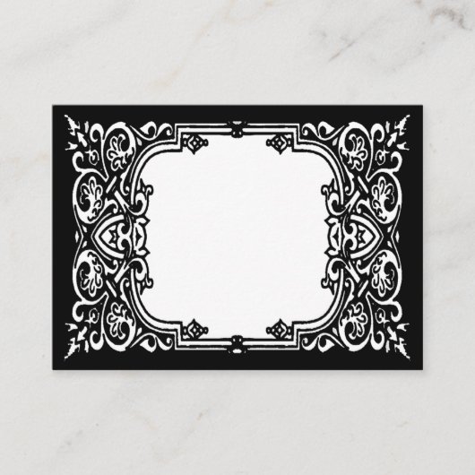 白黒の名前座席表 プレイスカード (正面)