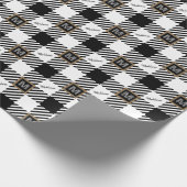 白黒の名前+バッファローチェックモノグラム ラッピングペーパー (角)