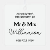 白黒の名前 メタルオーナメント (正面)