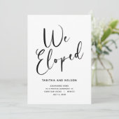 白黒の告知フォトカードの取り消し 案内状 (スタンド正面)