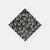 白黒の和平サイン スタンダードカクテルナプキン (角)