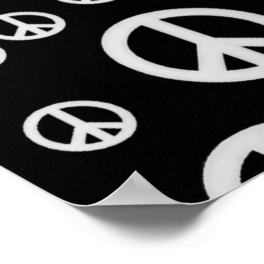 白黒の和平サイン ポスター (角)