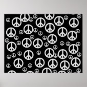 白黒の和平サイン ポスター (正面)