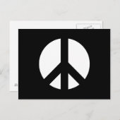 白黒の和平サイン ポストカード (正面/裏面)