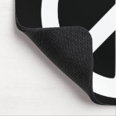 白黒の和平サイン マウスパッド (コーナー)