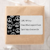 白黒の和平サイン ラベル (インサイチュ)