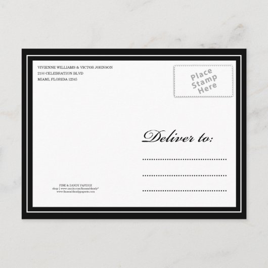 白黒の問題 | セーブ・ザ・デート案内 案内ポストカード (裏面)