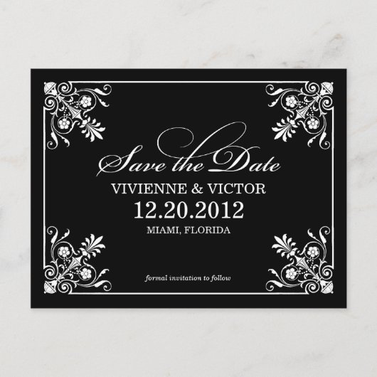 白黒の問題 | セーブ・ザ・デート案内 案内ポストカード (正面)