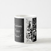 白黒の噴水の渦巻のパーティー コーヒーマグカップ (中央)