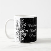 白黒の噴水の渦巻のパーティー コーヒーマグカップ (左)