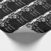 白黒の噴水の渦巻のパーティー ラッピングペーパー (角)