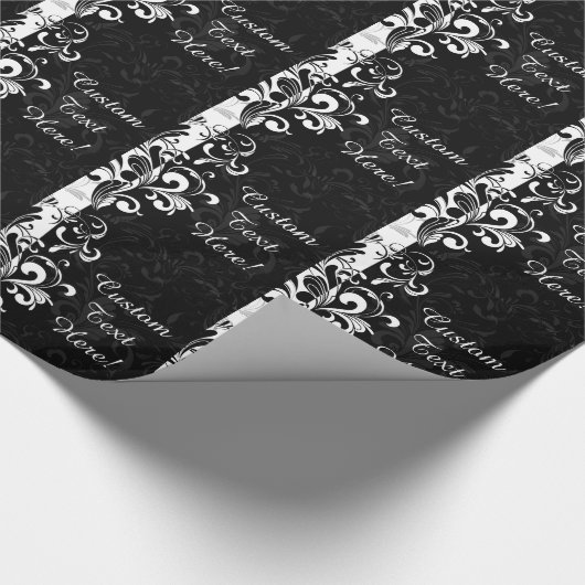 白黒の噴水の渦巻のパーティー ラッピングペーパー (角)