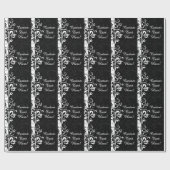 白黒の噴水の渦巻のパーティー ラッピングペーパー (フラット)