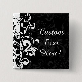 白黒の噴水の渦巻のパーティー 缶バッジ