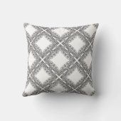 白黒の四角パタエレガントーンヴィンテージ クッション (裏面)