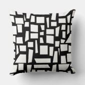 白黒の四角形と四角形のパターンアート クッション (裏面)