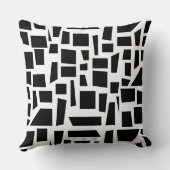 白黒の四角形と四角形のパターンアート クッション (裏面)