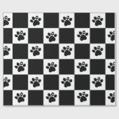 白黒の四角形の印刷 ラッピングペーパー (フラット)