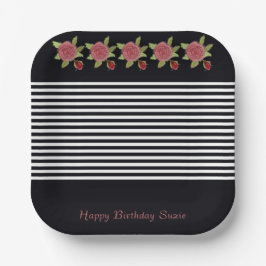 白黒の四角形 ペーパープレート