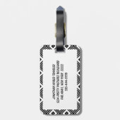 白黒の四角形 ラゲッジタグ (裏面縦)
