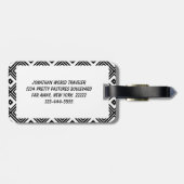 白黒の四角形 ラゲッジタグ (裏面横)