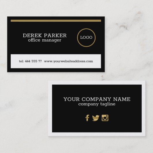 白黒の図形 名刺 (正面/裏面)