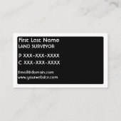 白黒の土地の検査官のシンプルな名刺 名刺 (裏面)