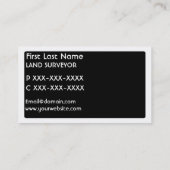 白黒の土地の検査官のシンプルな名刺 名刺 (裏面)