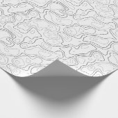 白黒の地形図パターン包装紙 ラッピングペーパー (角)