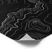 白黒の地形図 ポスター (角)
