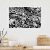 白黒の地獄ポスター ポスター (キッチン)