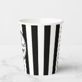 白黒の垂直ストライプ 紙コップ (左)