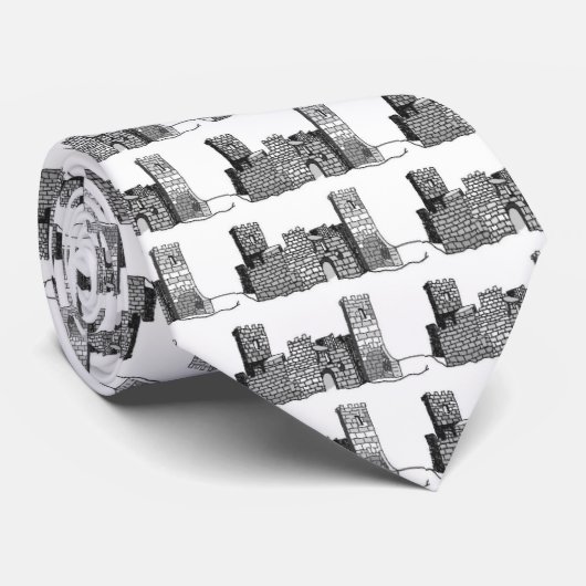 白黒の城ネクタイ ネクタイ (ロール)