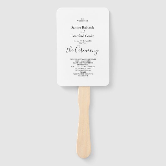 白黒の基本式結婚プログラム ハンドファン (正面)