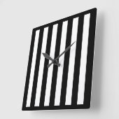 白黒の壁ストライプの時計 スクエア壁時計 (傾斜)