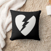 白黒の壊れたハートベクトルアート クッション (ブランケット)