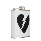 白黒の壊れたハートベクトルアート フラスク (右)