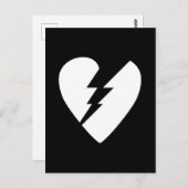 白黒の壊れたハートベクトルアート ポストカード (正面/裏面)